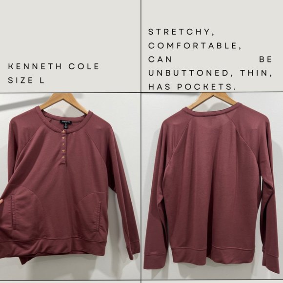 Kenneth Cole dark purple/pink long sleeves with pockets. - Picture 1 of 1